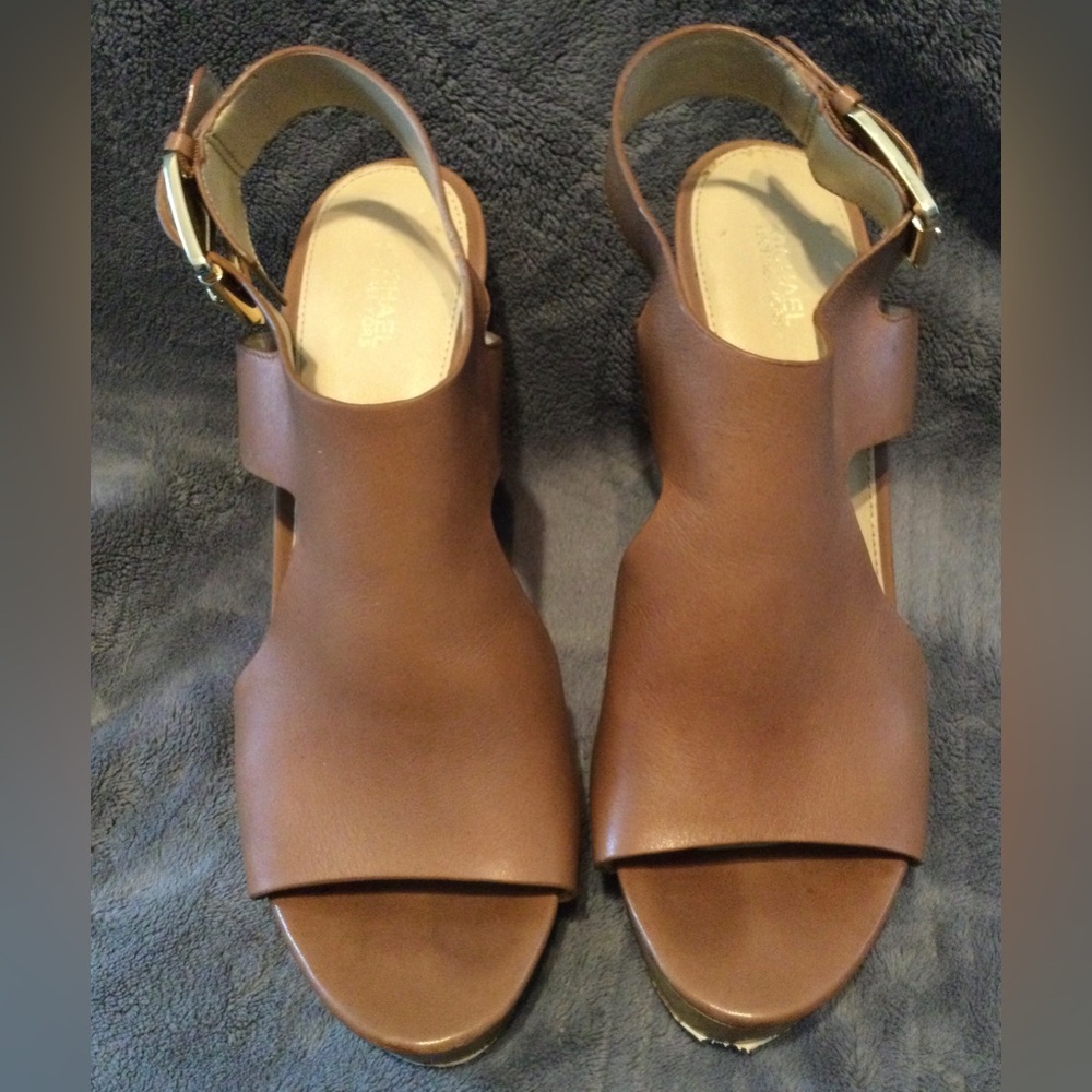 Leather Michael Kors Wedge Sandals